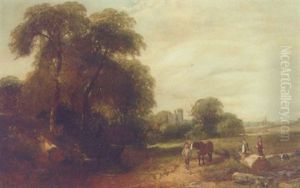 Woodcutters Resting By A Stream