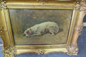 Crouching Terrier by Arthur Batt