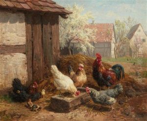 Am Futtertrog by Carl Jutz the Elder