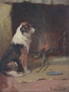 Collie By A Fireside by Arthur Batt
