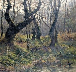 Marshland With Ducks (collab W/carl Jutz The Younger) by Carl Jutz the Elder