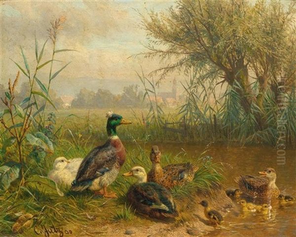 Poultry By A Pond - view 1