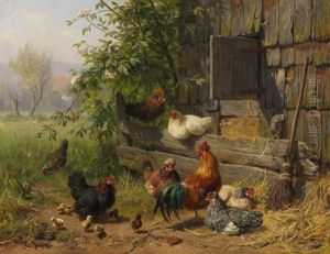 Huhnerhof by Carl Jutz the Elder