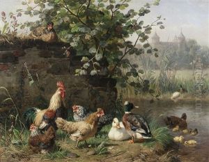 Poultry Near The Castle by Carl Jutz the Elder