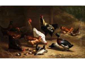 Federvieh Im Huhnerhof by Carl Jutz the Elder