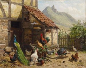Am Huhnerstall by Carl Jutz the Elder