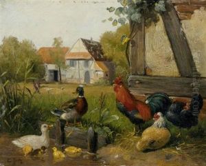 Huhnerhof by Carl Jutz the Elder