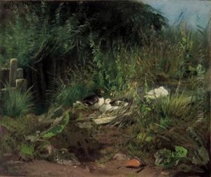 Enten Am Ufersaum by Carl Jutz the Elder