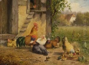 Huhnerhof by Carl Jutz the Elder