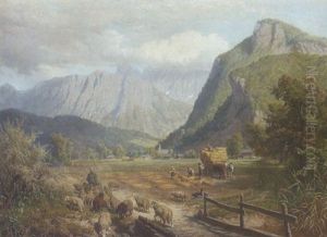 Getreideernte Bei Flintsbach