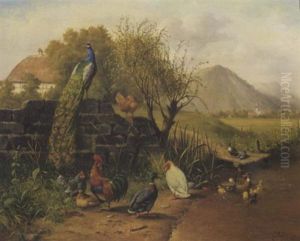 Federvieh Am Dorfweiher by Carl Jutz the Elder