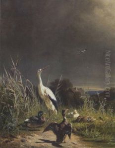 Storch Und Enten by Carl Jutz the Elder
