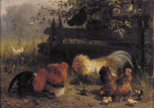 Chickens by Carl Jutz the Elder