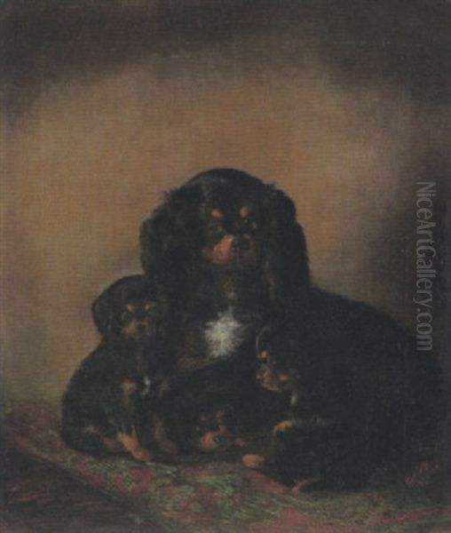 Hundemutter Mit Drei Welpen - view 1