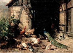 Huhnerhof by Carl Jutz the Elder