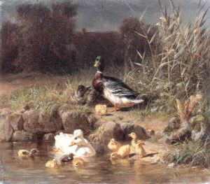 Enten Am Wasser by Carl Jutz the Elder