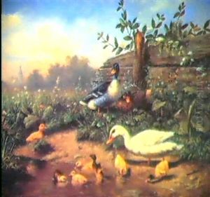 Enten Am Wasser by Carl Jutz the Elder