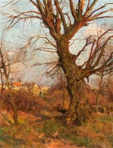 Autumn Landscape With A Village In The Background by Carl Jutz the Younger