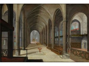 Kircheninterieur Mit Taufbrunnen by Friedrich Juvenel