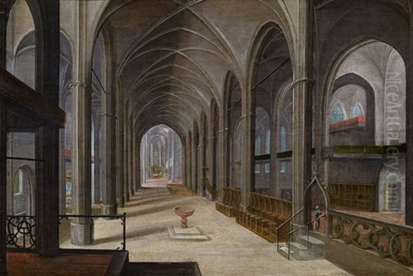 Kircheninterieur Mit Taufbrunnen - view 1