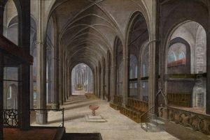Kircheninterieur Mit Taufbrunnen by Friedrich Juvenel