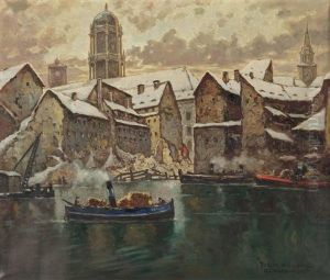 Muhlendamm, Berlin, Im Winter by Julius Von Kaan-Albest
