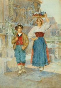 Flower Sellers In Forum Glache by Clelia Bompiani Battaglia