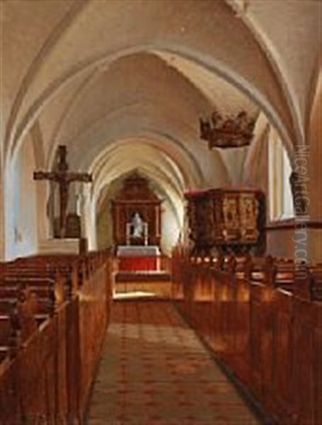 Interior From A Church With Sunbeams From The Right - view 1