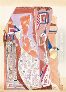 Woman In A Flowery Dress by Bela Kadar