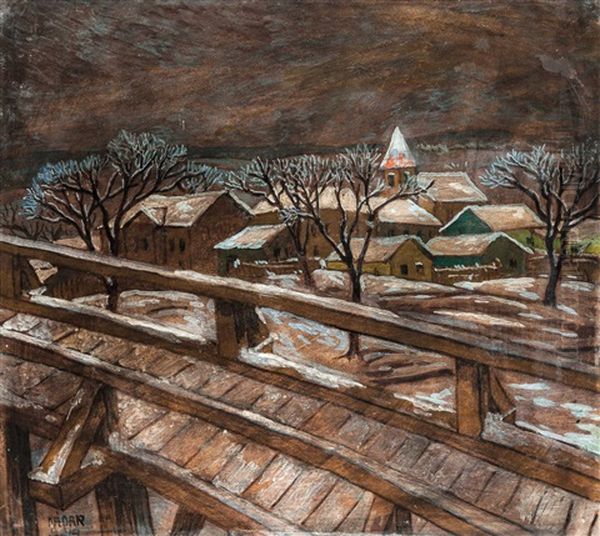 Snowy Bridge - view 1