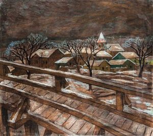 Snowy Bridge by Bela Kadar