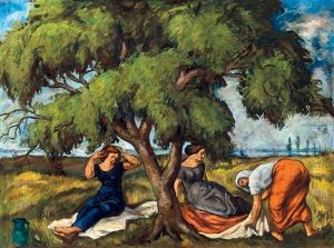 Young Ladies In Open Air by Bela Kadar