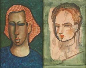 Visages Feminins (recto-verso) by Bela Kadar