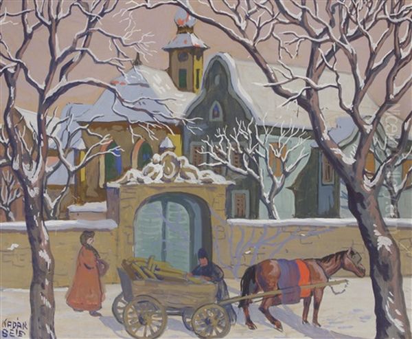 Street Scene In Spring; Street Scene In Winter (2 Works) - view 1