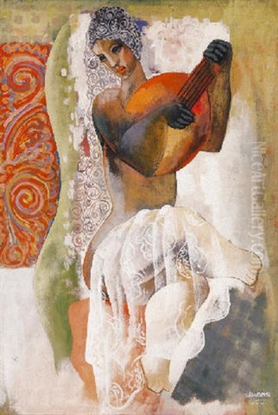 Fatylas No Mandolinnal (veiled Woman With A Mandolin) - view 1