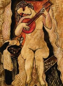 Femme Assise Jouant De La Guitare Femme Assise Jouant De La Guitare