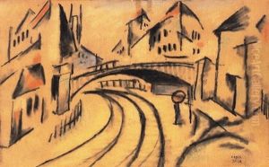 Varos Hiddal, Zollner Brucke Wien - City With Bridge, Zollner Brucke Wien by Bela Kadar