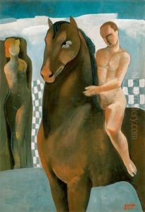 Lovas Es No (rider And Woman) by Bela Kadar