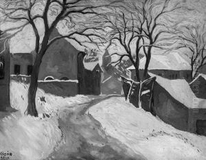 Winterliche Dorfstrase by Bela Kadar
