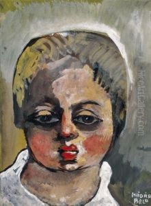 Szoke Kislany Feher Bluzban (blond Girl In White Blouse) by Bela Kadar