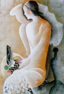Fiatal Lany Csendelettel (young Girl With A Still-life) by Bela Kadar