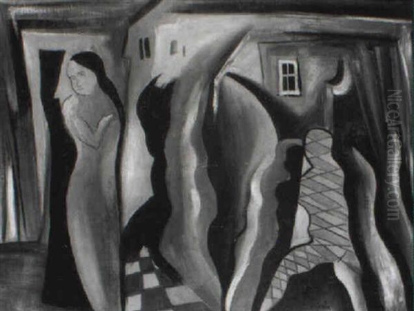 Women In Front Of A House - view 1