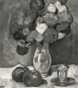 Still Life With Flowers And Apples by Bela Kadar
