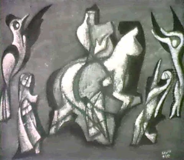 Composition With Rider And Birds - view 1