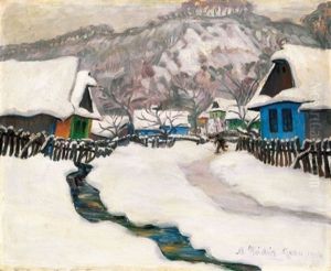 Tel Nagybanyan (winter In Nagybanya) by Geza Kadar