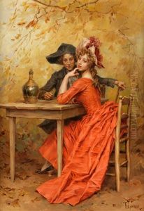 Die Dame In Rot by Frederik Hendrik Kaemmerer