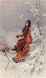 By The Skating Pond by Frederik Hendrik Kaemmerer