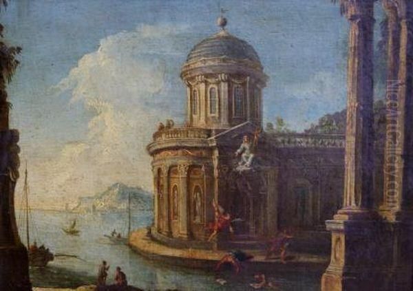 Palais Classique Et Ruines Antiques Au Bord D'un Rivagemediterraneen - view 1