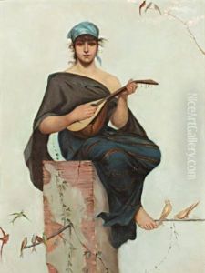 La Joueuse De Luth by Frederik Hendrik Kaemmerer