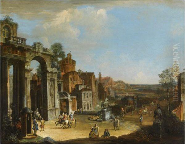Capriccio Architettonico Con Citta Di Fantasia - view 1